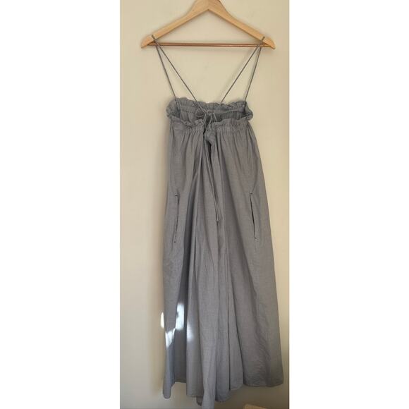 Everlane The Flowy Gingham Strappy Wide-Leg Jumpsuit - Blue & White, Sm - Picture 8 of 8